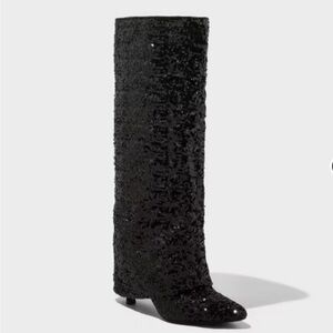 A New Day Black Textured Ankle Booties